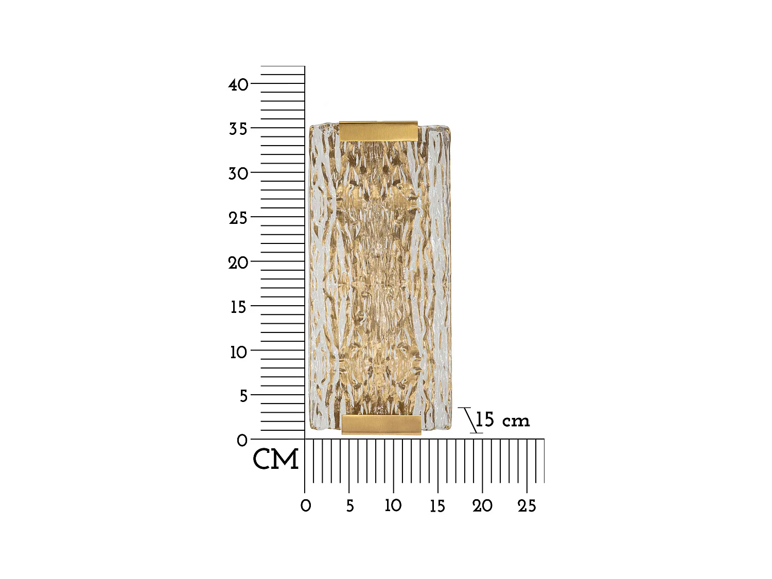 Candeeiro de Parede Dourado "Oblin" - Design Glamouroso e Moderno - 36x15x10 cm