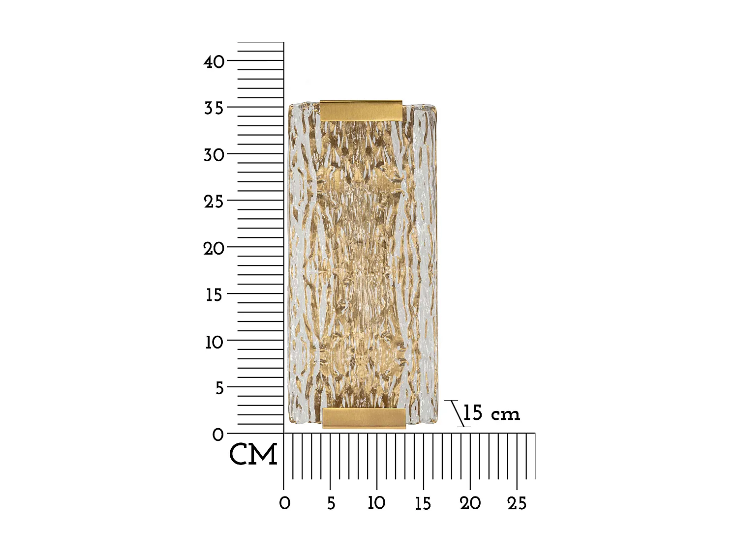 Applique Murale Design en Verre "Oblin" 36cm Or