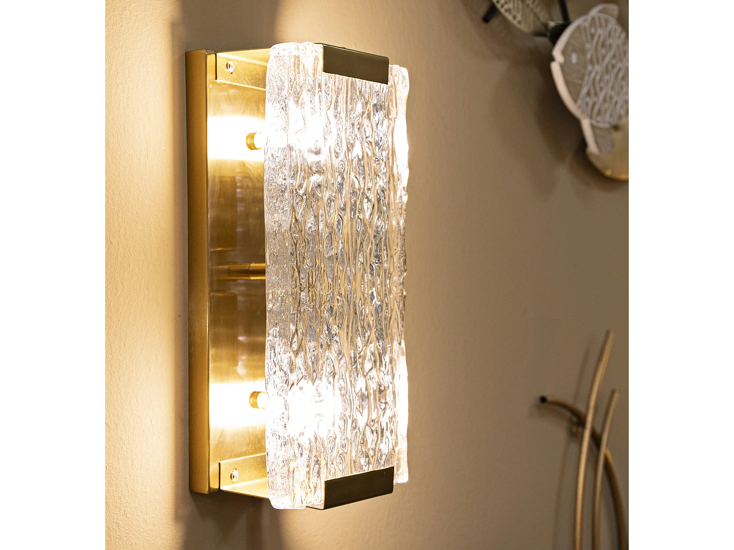 Applique Murale Design en Verre "Oblin" 36cm Or