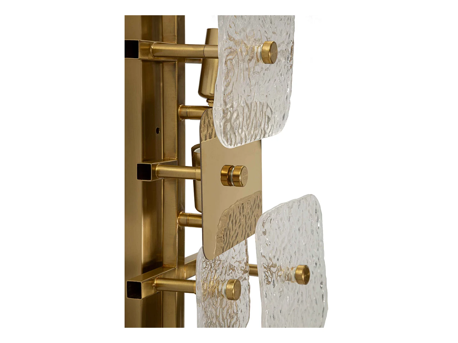 Lampada da parete in metallo e vetro dorata cm 24x13x76