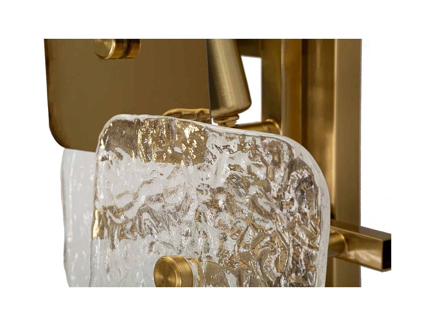 Lampada da parete in metallo e vetro dorata cm 24x13x76