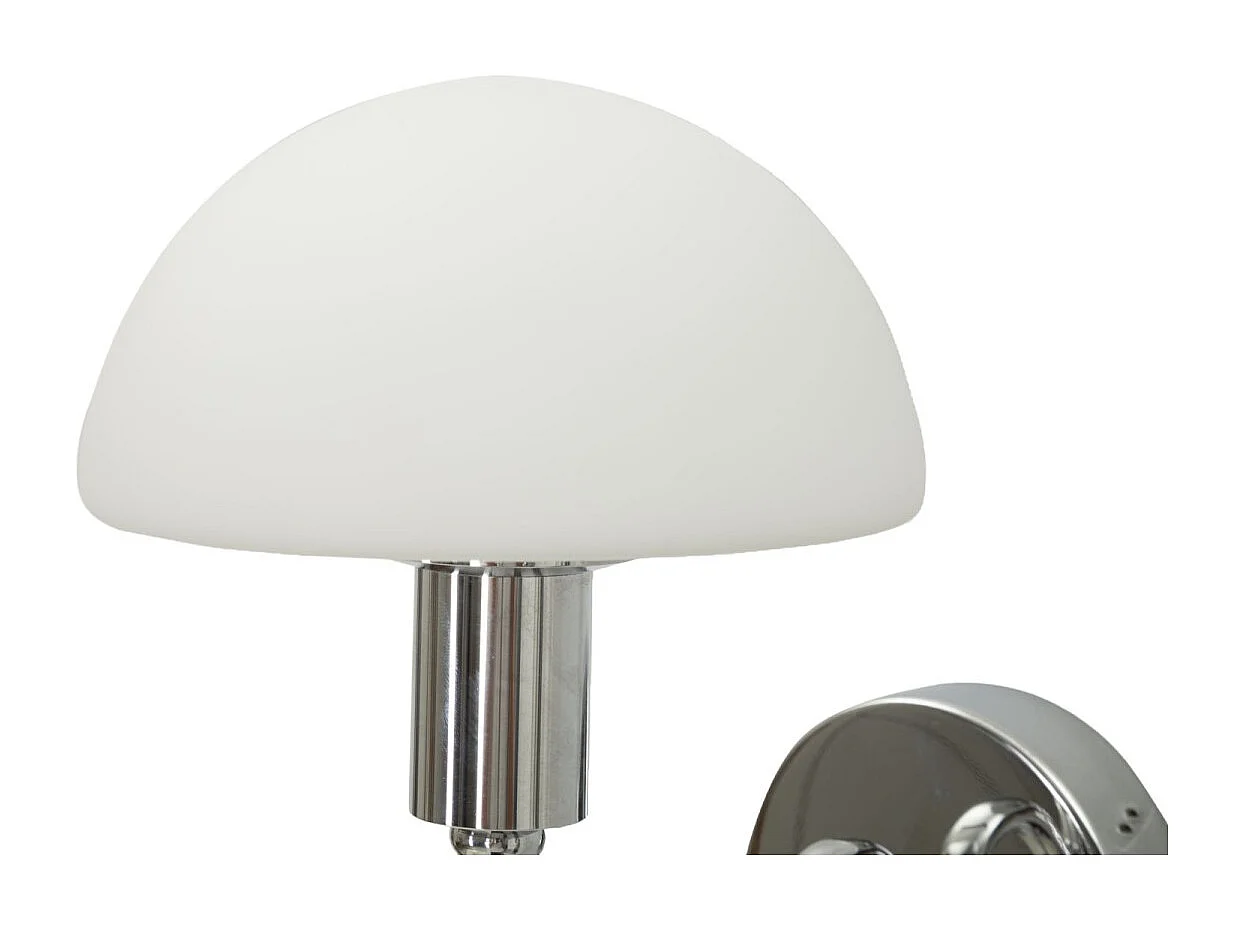 Wandlamp van zilverkleurig metaal en glas, 23x15x22 cm