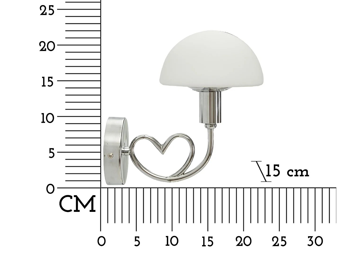 Applique Murale Cœur "Lovy" 22cm Argent
