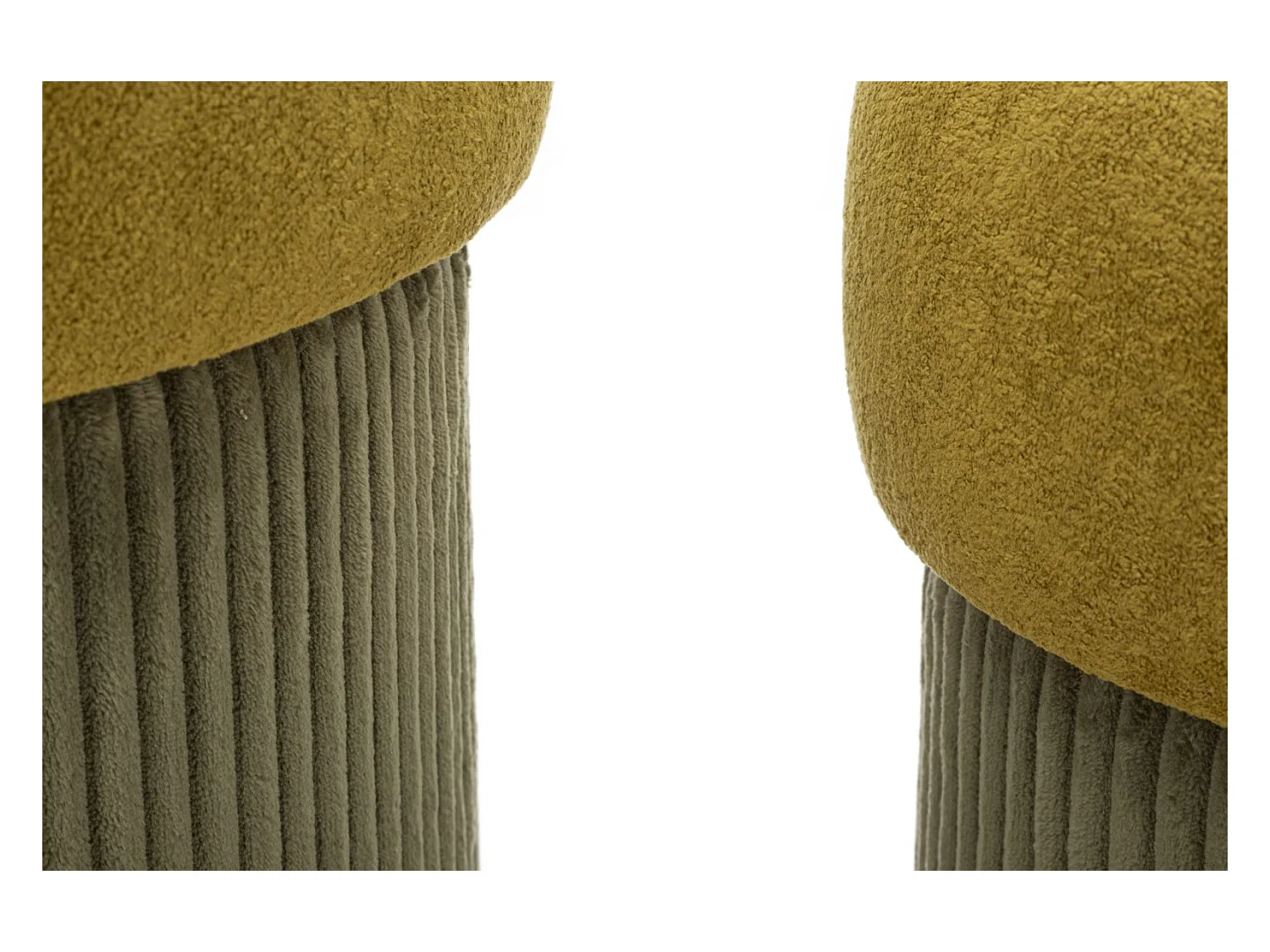 Lot de 2 poufs de rangement verts cm ø 42x44-35x37