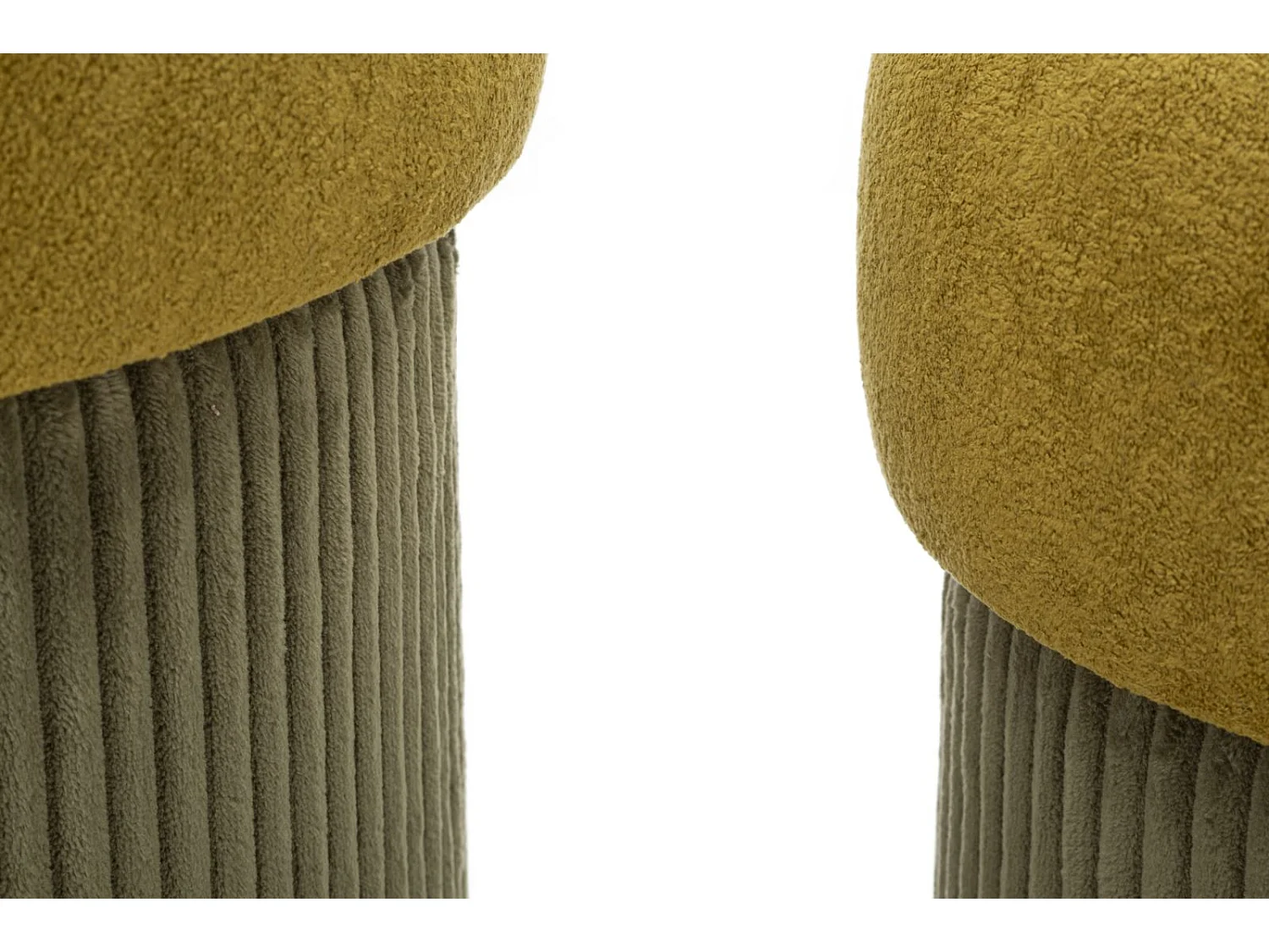 Lot de 2 poufs de rangement verts cm ø 42x44-35x37