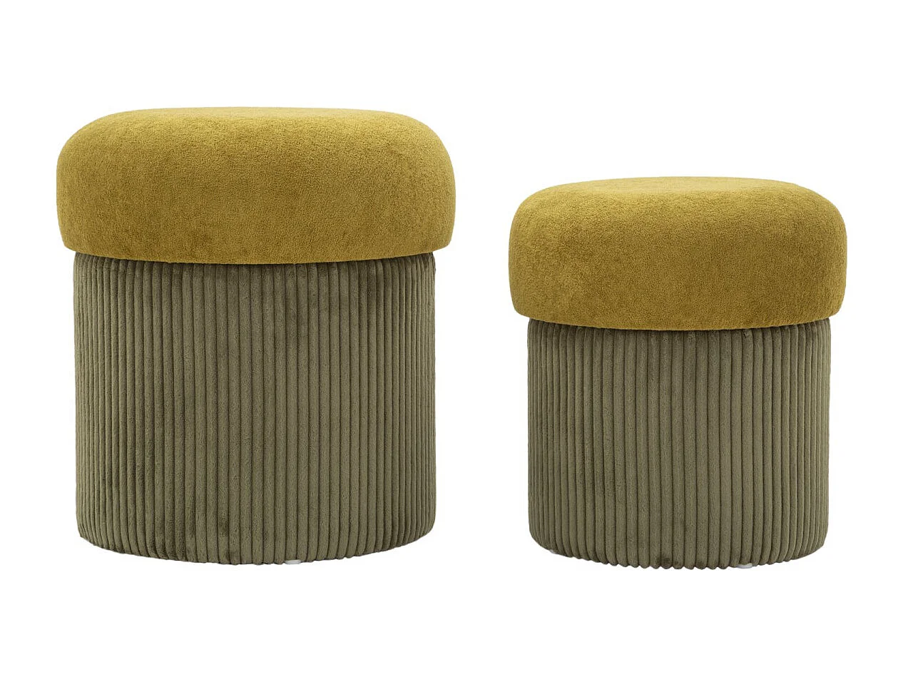 Lot de 2 Poufs Coffres "Aspen" 44cm Vert