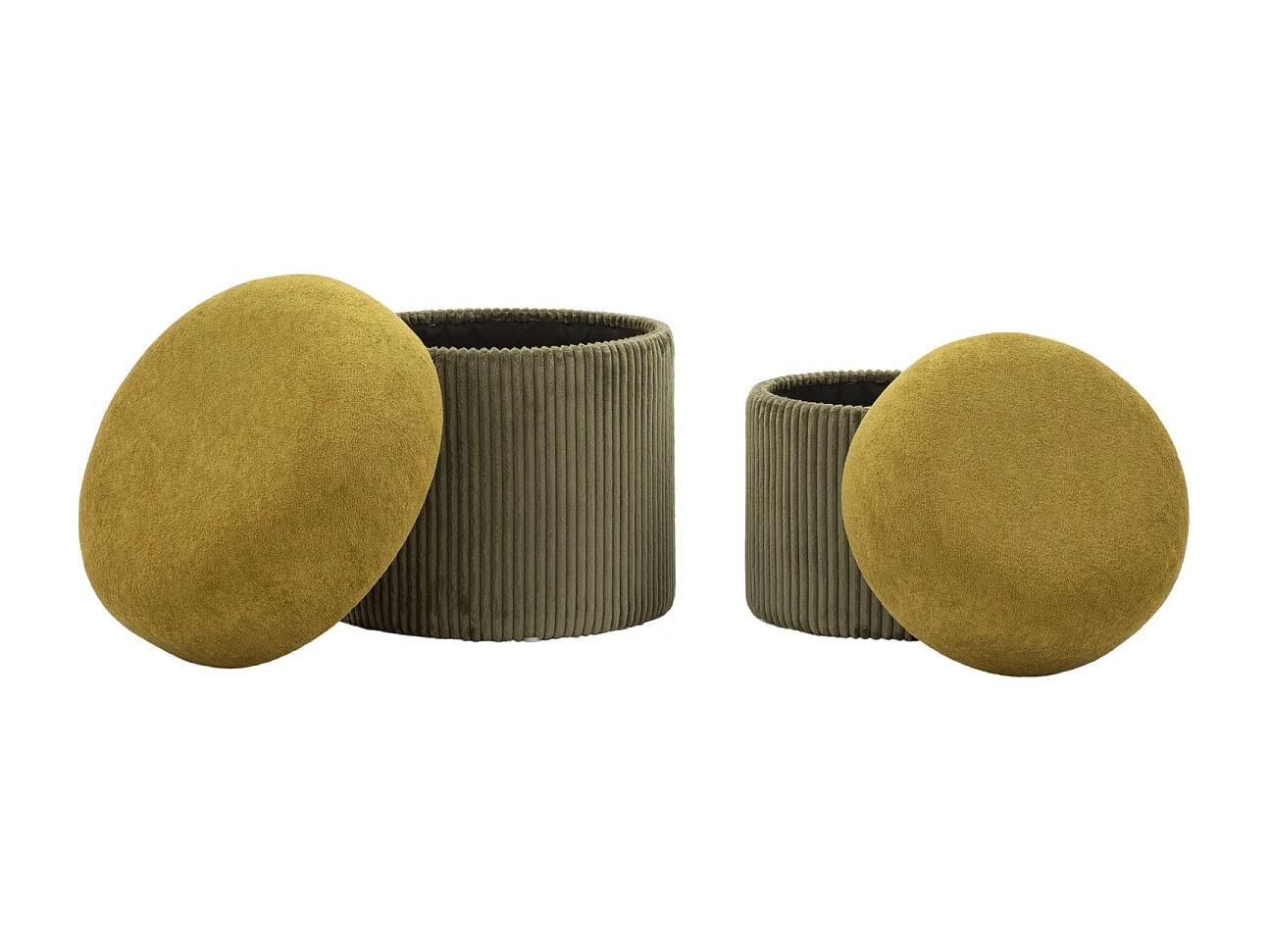 Lot de 2 Poufs Coffres "Aspen" 44cm Vert