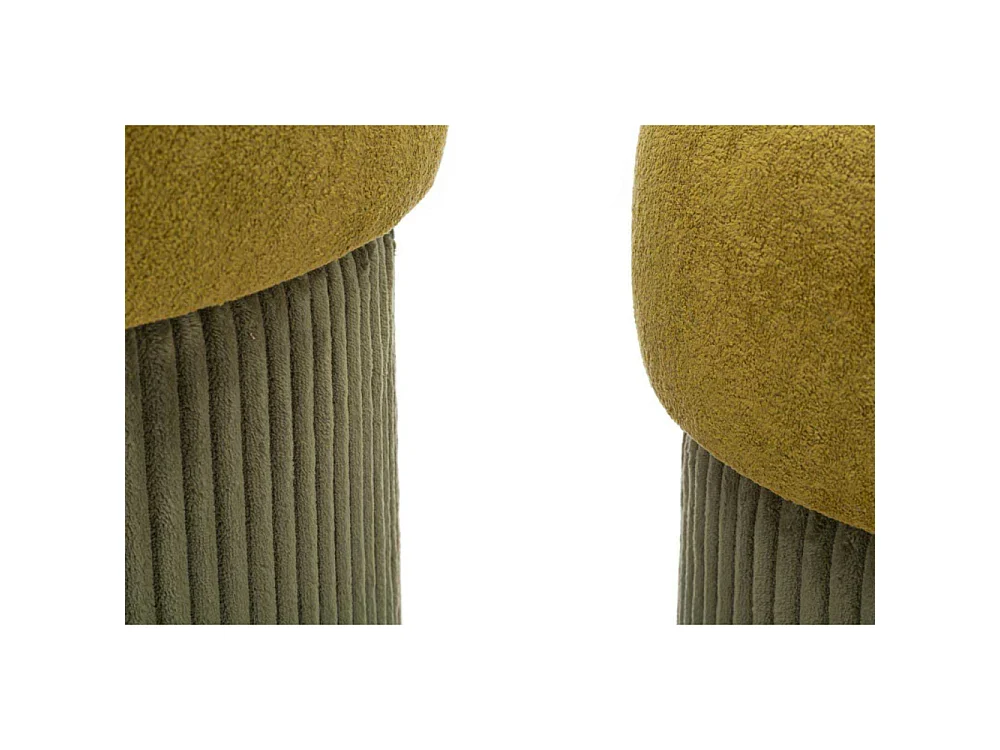 Set van 2 groene opbergpoefs ø 42x44-35x37 cm