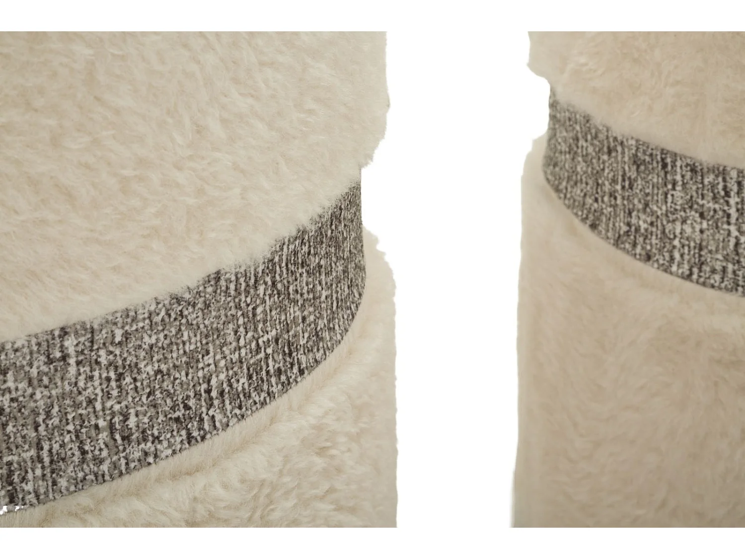 Lot de 2 poufs récipients à crème cm ø 40x47-32x38