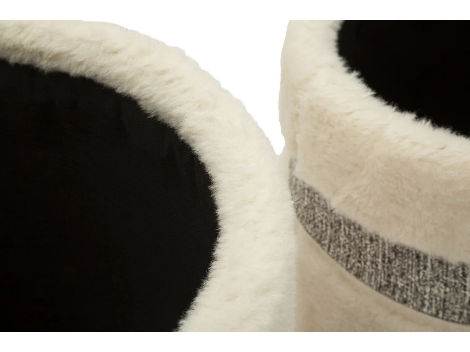 Lot de 2 poufs récipients à crème cm ø 40x47-32x38