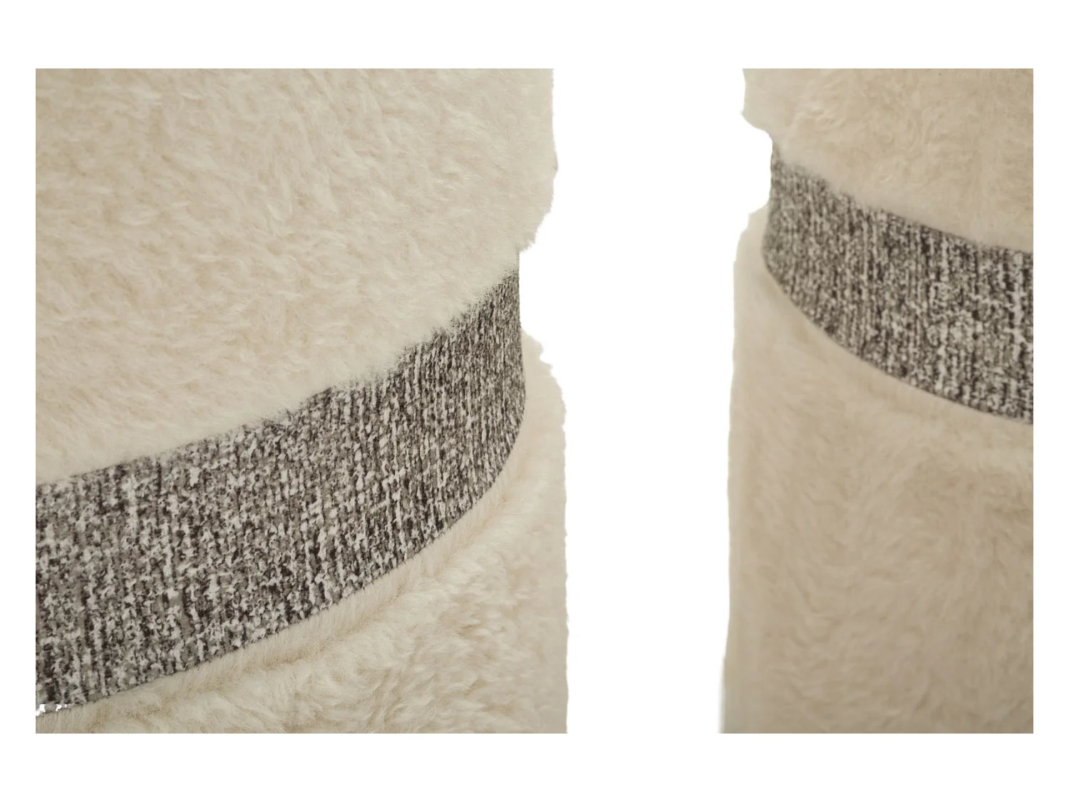 Lot de 2 poufs récipients à crème cm ø 40x47-32x38