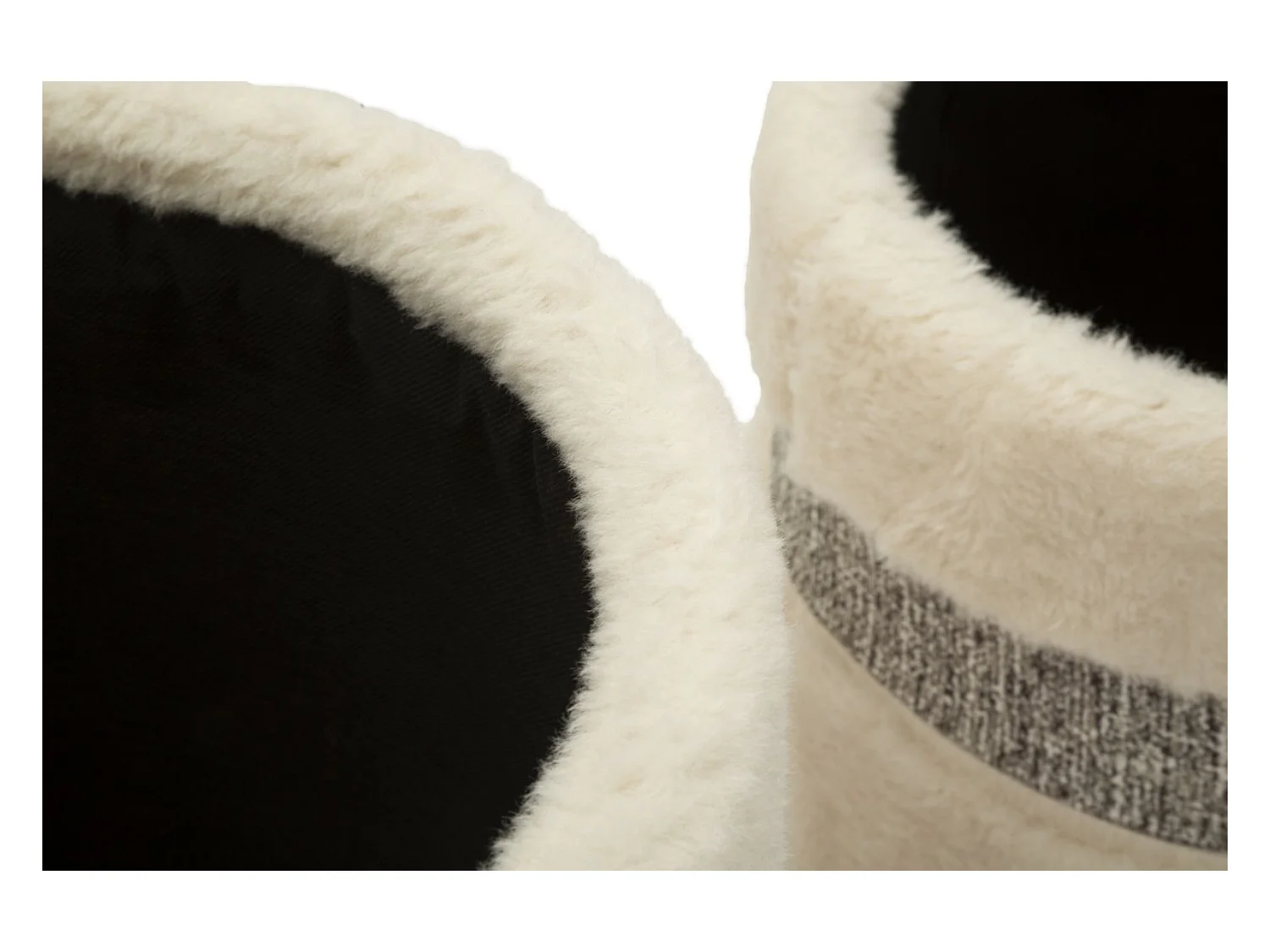 Lot de 2 poufs récipients à crème cm ø 40x47-32x38