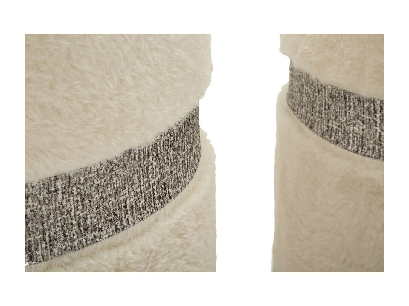 Lot de 2 Poufs Coffres "Saint Moritz" 47cm Crème