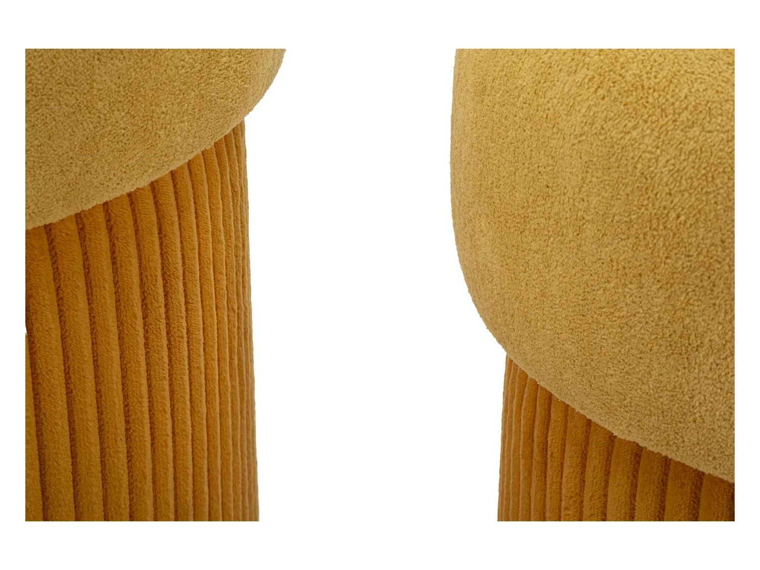 Lot de 2 poufs conteneurs moutarde cm ø 42x44-35x37