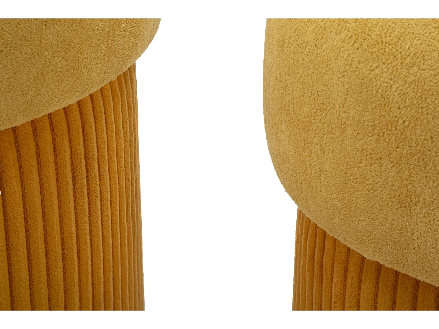 Lot de 2 poufs conteneurs moutarde cm ø 42x44-35x37