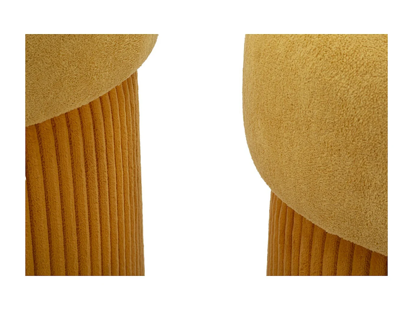 Lot de 2 Poufs Coffres "Aspen" 44cm Moutarde
