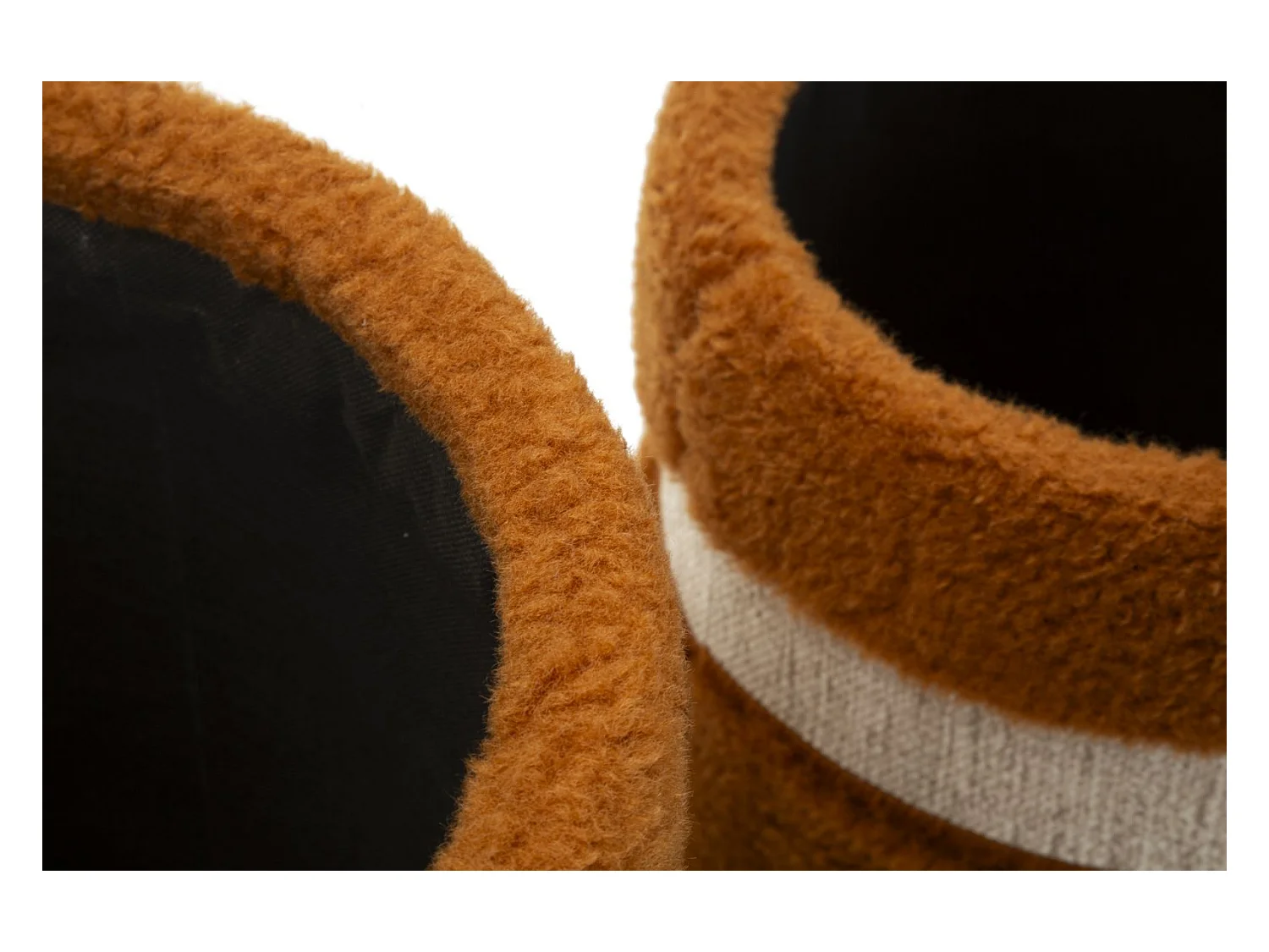 Lot de 2 poufs de rangement marron cm ø 40x47-32x38