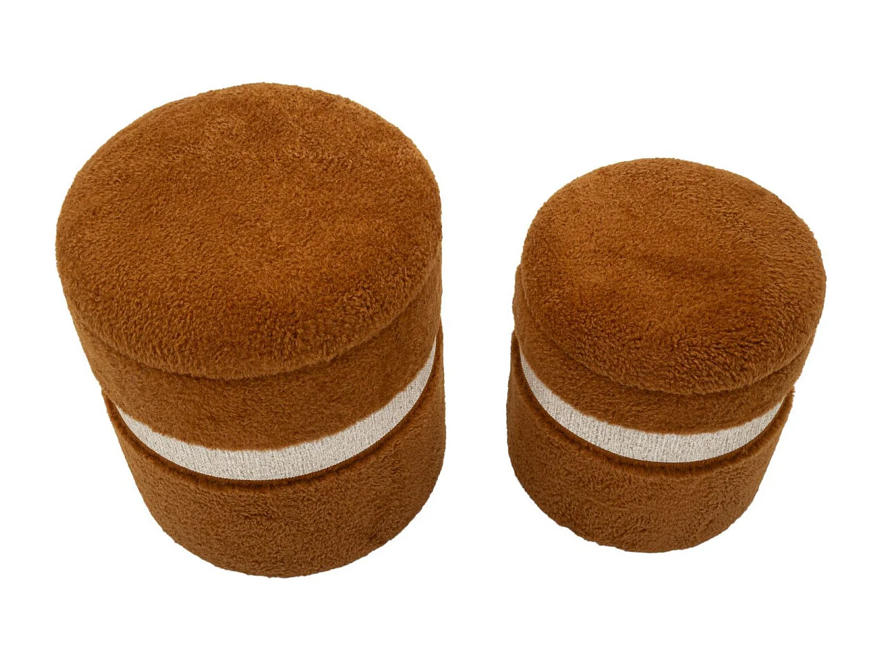 Lot de 2 Poufs Coffres "Saint Moritz" 47cm Marron