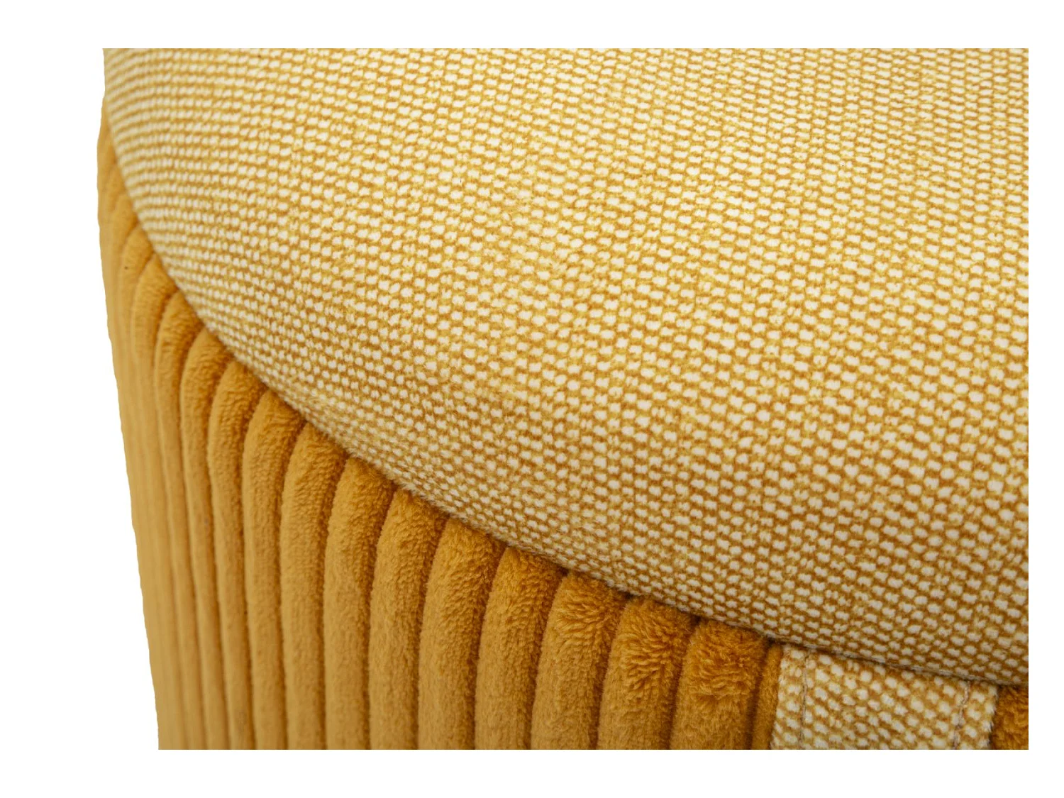 Lot de 2 poufs conteneurs moutarde cm ø 38x38-32x28