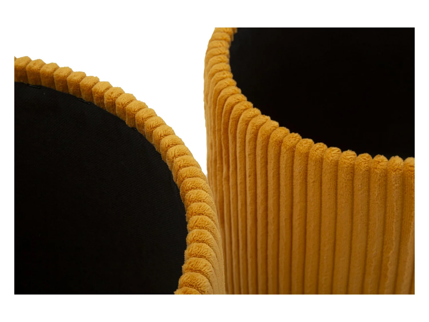 Lot de 2 poufs conteneurs moutarde cm ø 38x38-32x28