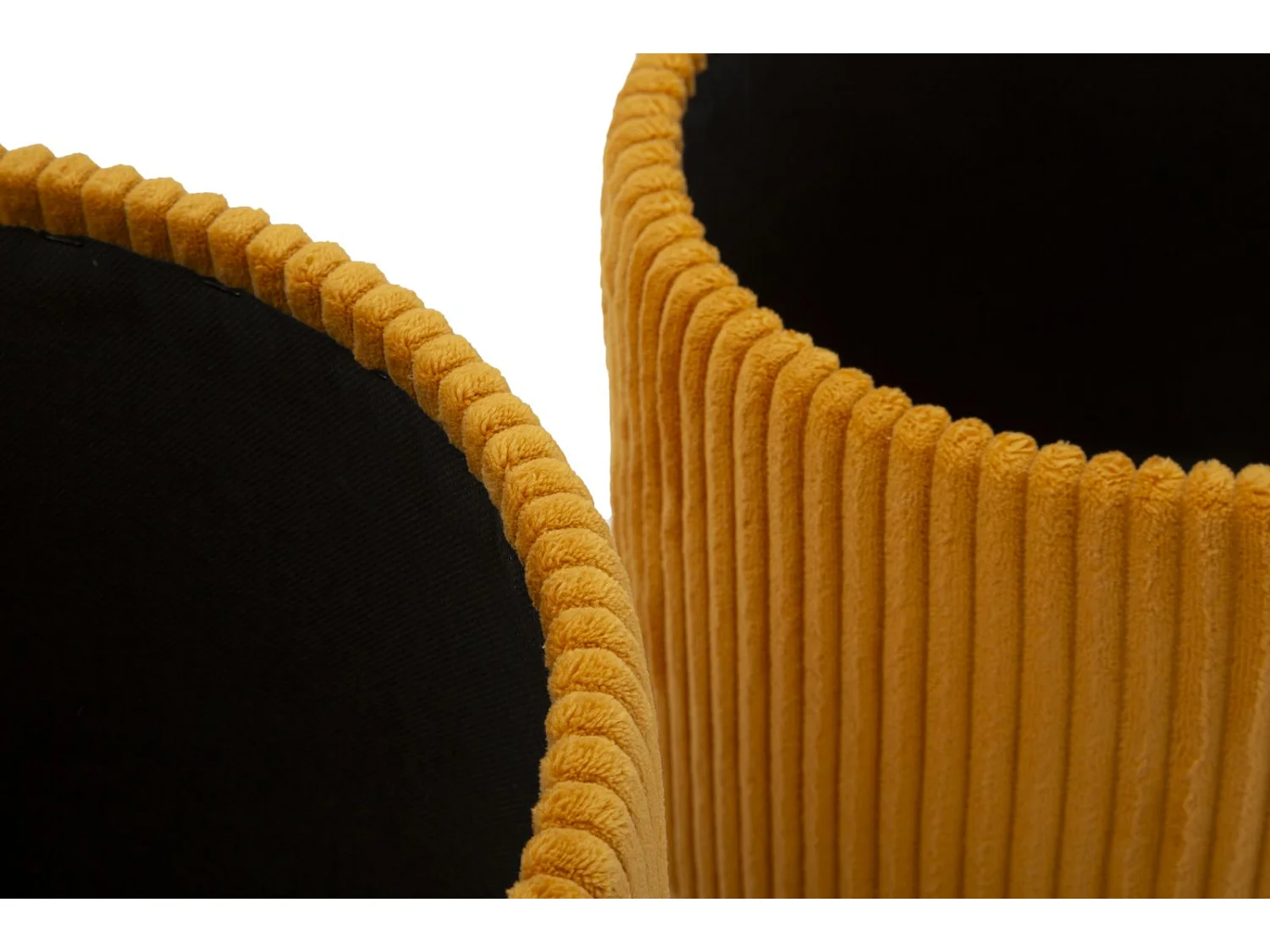 Lot de 2 poufs conteneurs moutarde cm ø 38x38-32x28