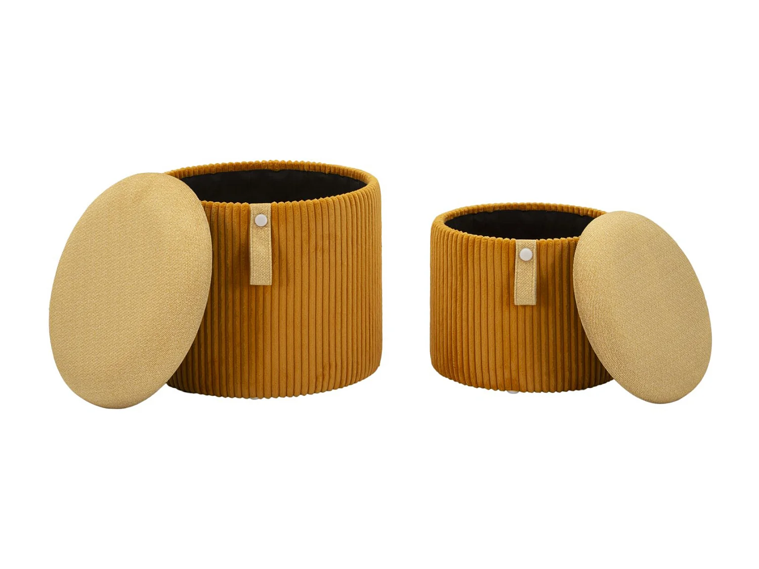 Lot de 2 Poufs Coffres "Bolzano" 38cm Moutarde