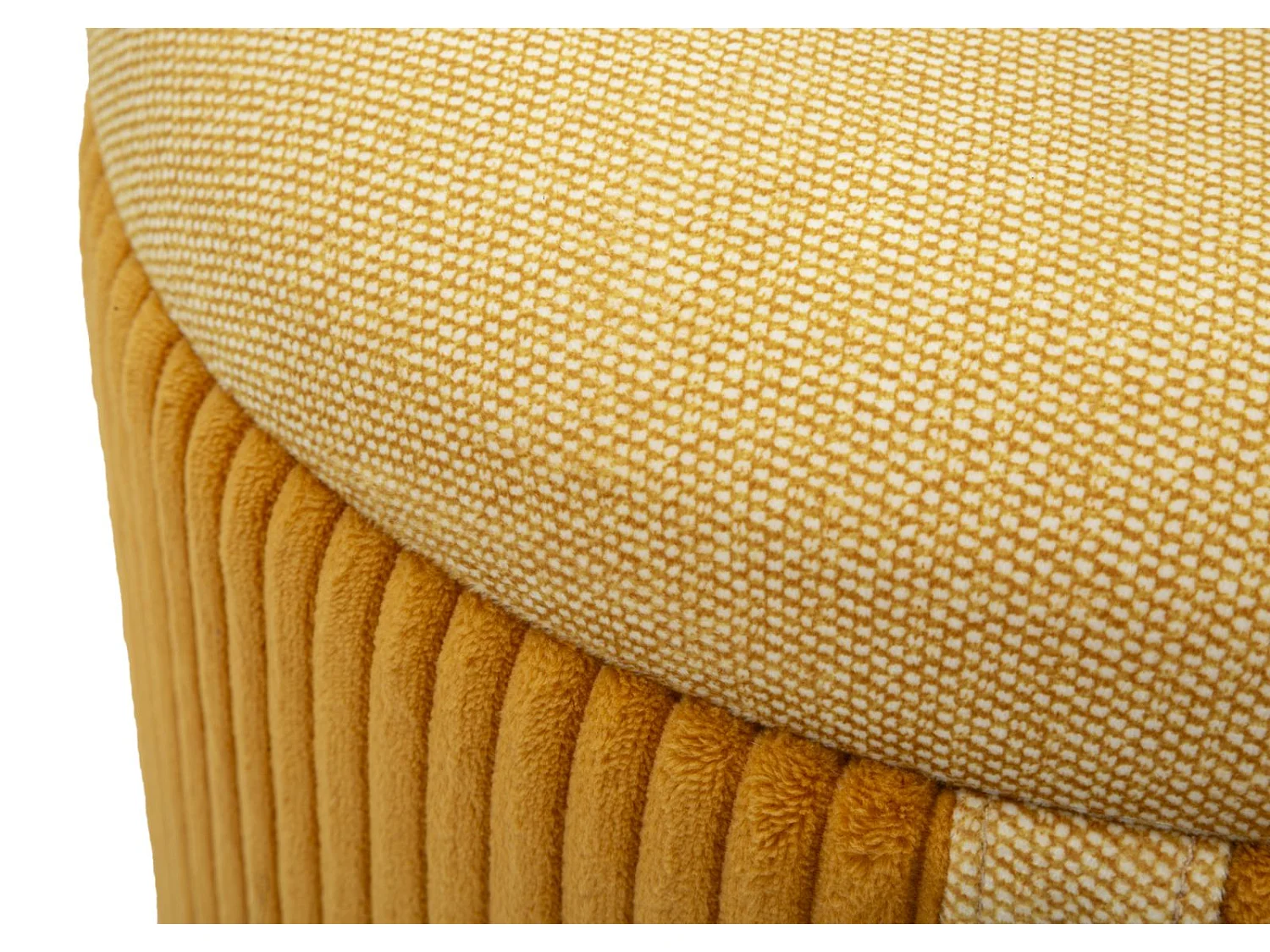 Set de 2 pufs con almacenaje acolchados de poliéster Bolzano - Amarillo