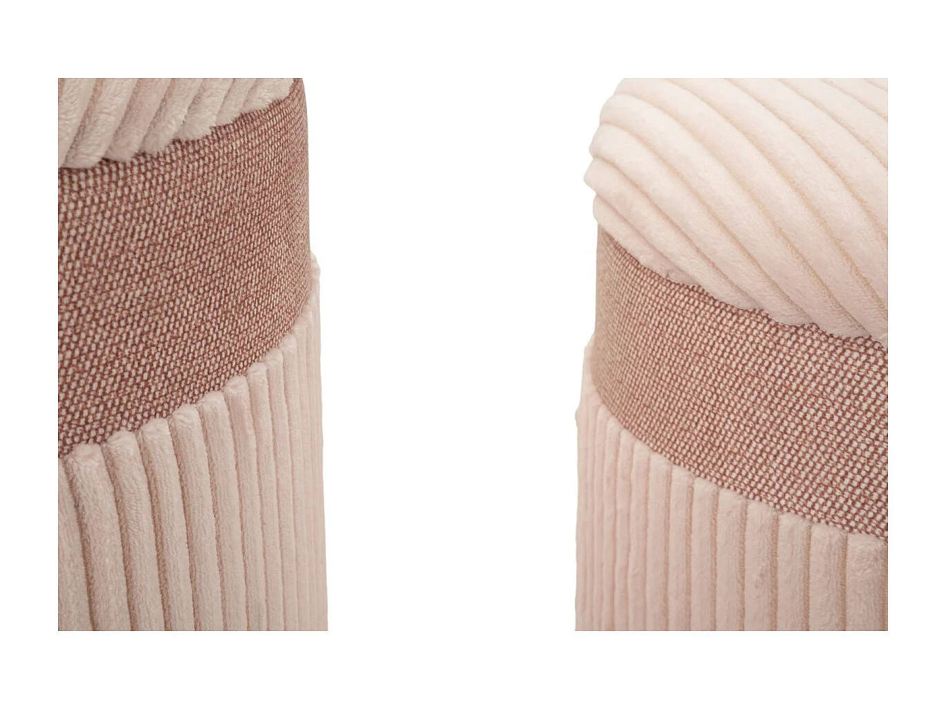 Lot de 3 Poufs Coffres "Curtain" 49cm Rose