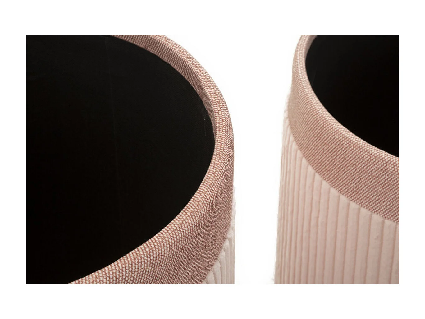 Lot de 3 Poufs Coffres "Curtain" 49cm Rose