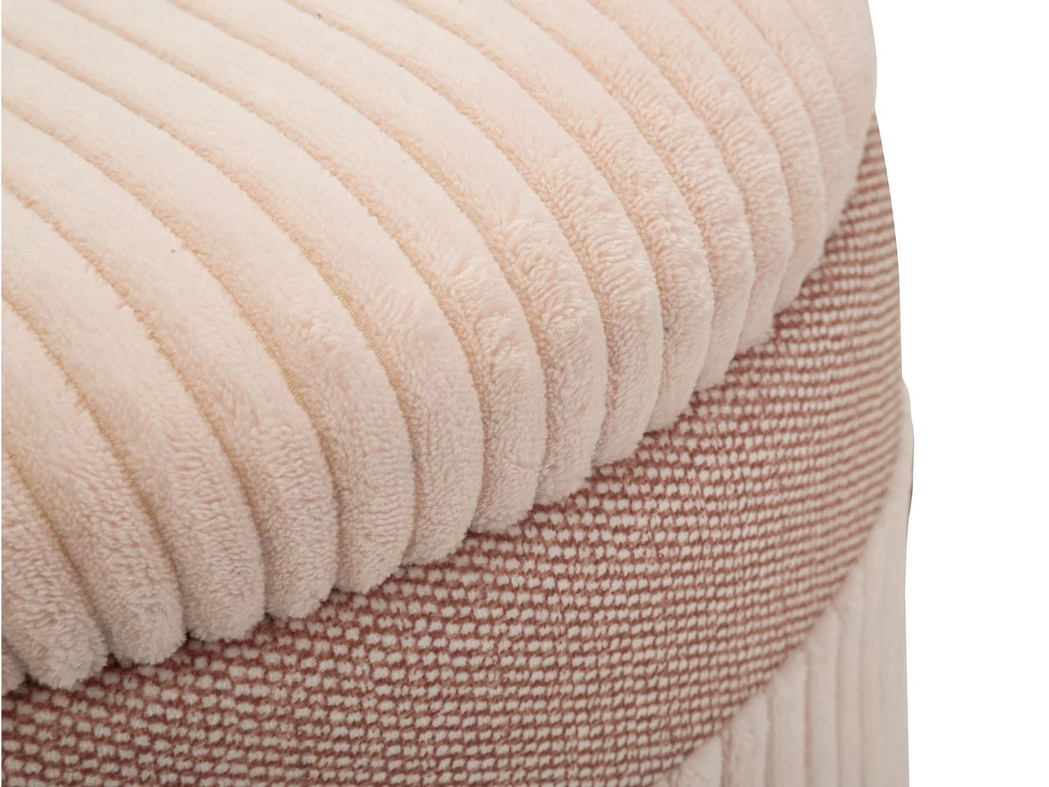 Lot de 3 Poufs Coffres "Curtain" 49cm Rose