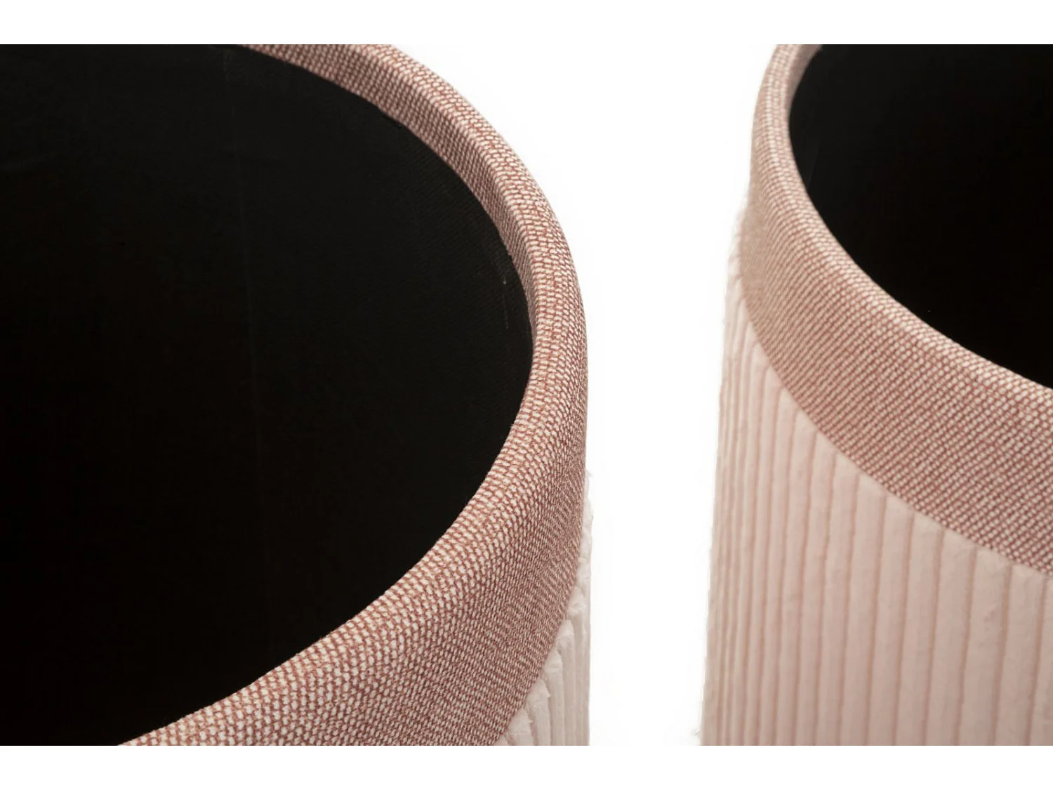 Lot de 3 Poufs Coffres "Curtain" 49cm Rose