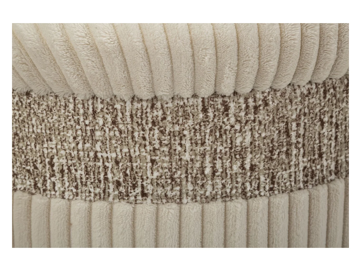 Pouf crème avec récipient, lot de 3, cm ø 40,5x49,5-35x42-31x38