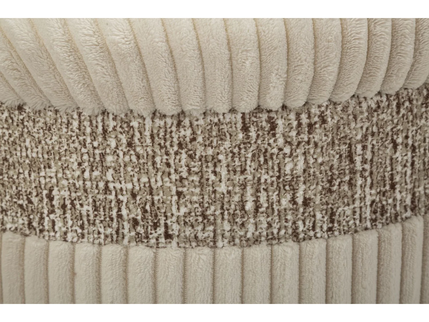 Pouf crème avec récipient, lot de 3, cm ø 40,5x49,5-35x42-31x38