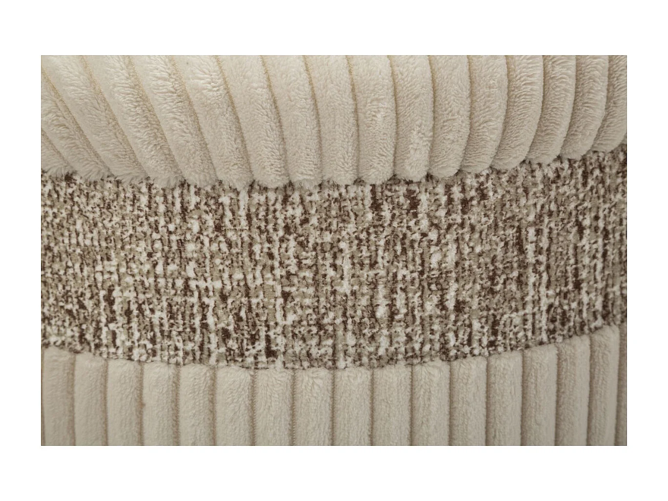 Lot de 3 Poufs Coffres "Curtain" 49cm Crème