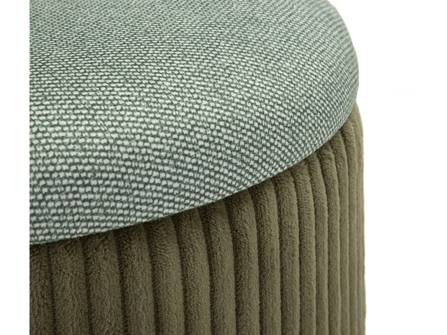 Lot de 2 poufs de rangement verts cm ø 38x38-32x28