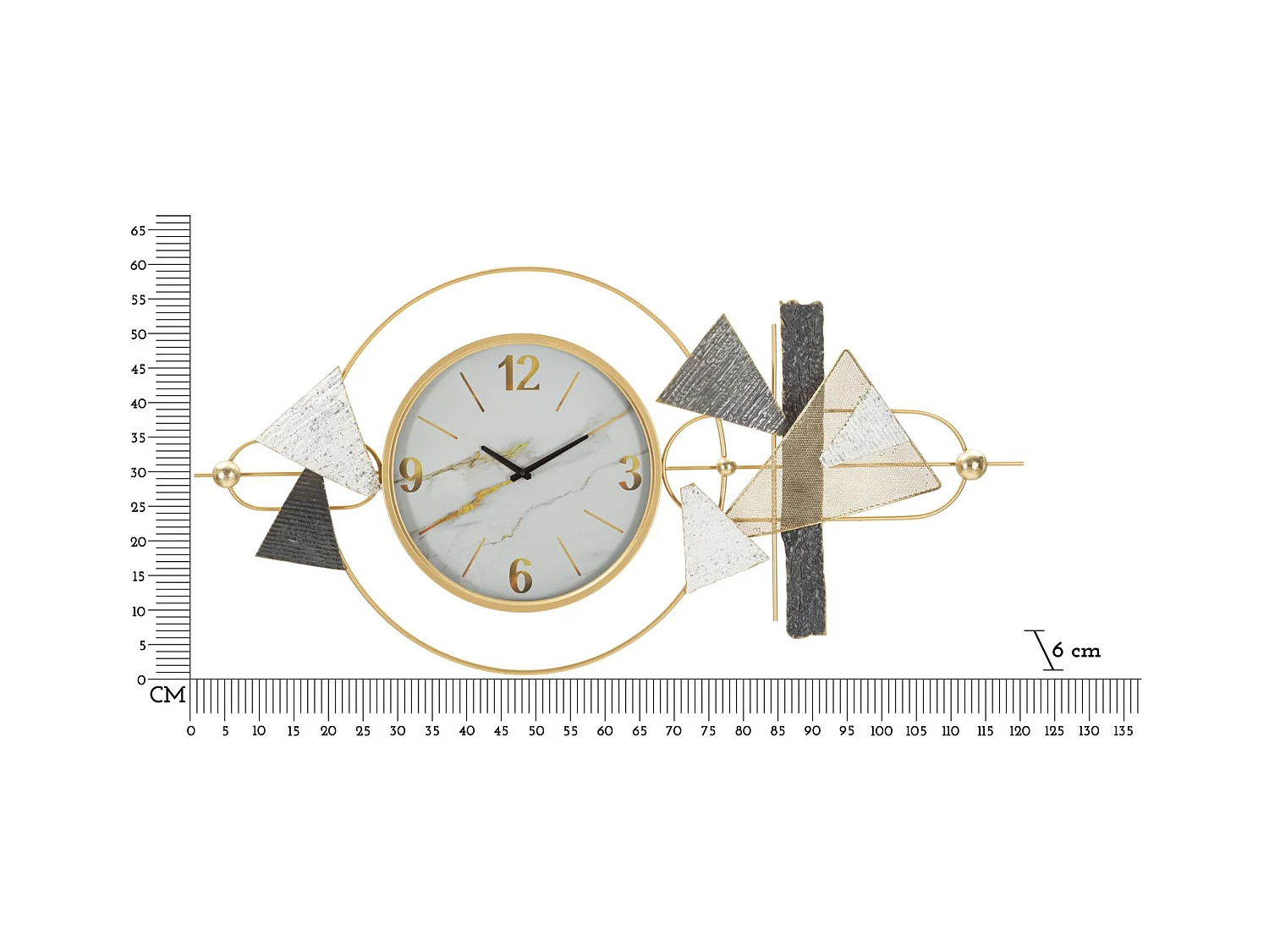 Horloge murale en métal multicolore cm 120x6x60