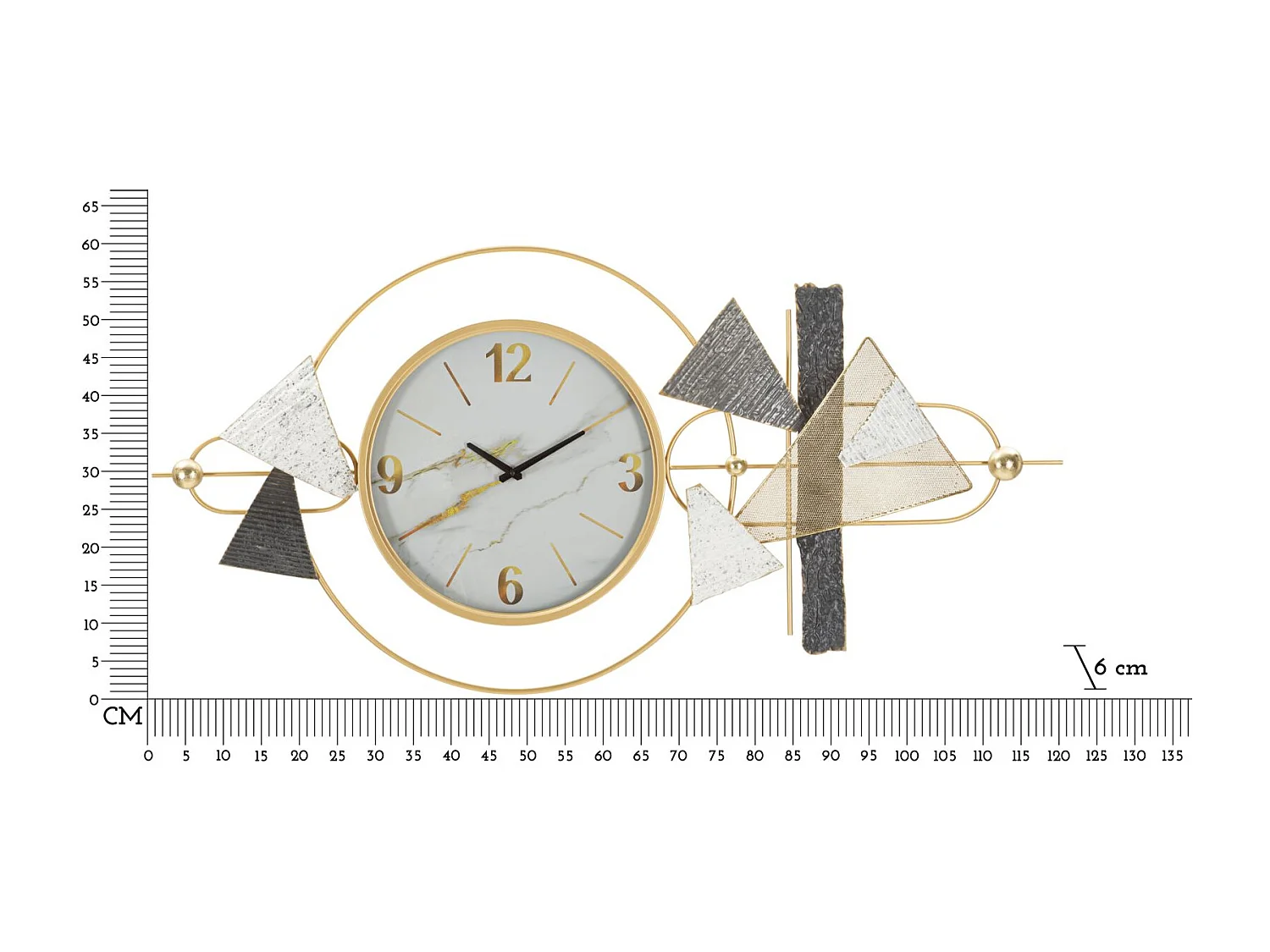 Orologio da muro in metallo multicolore cm 120x6x60