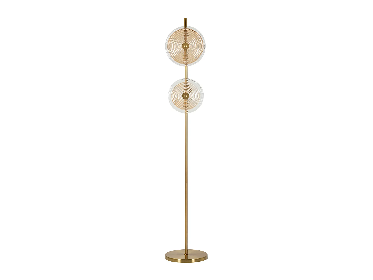 Lampadaire en métal et verre doré Ø cm 30x170