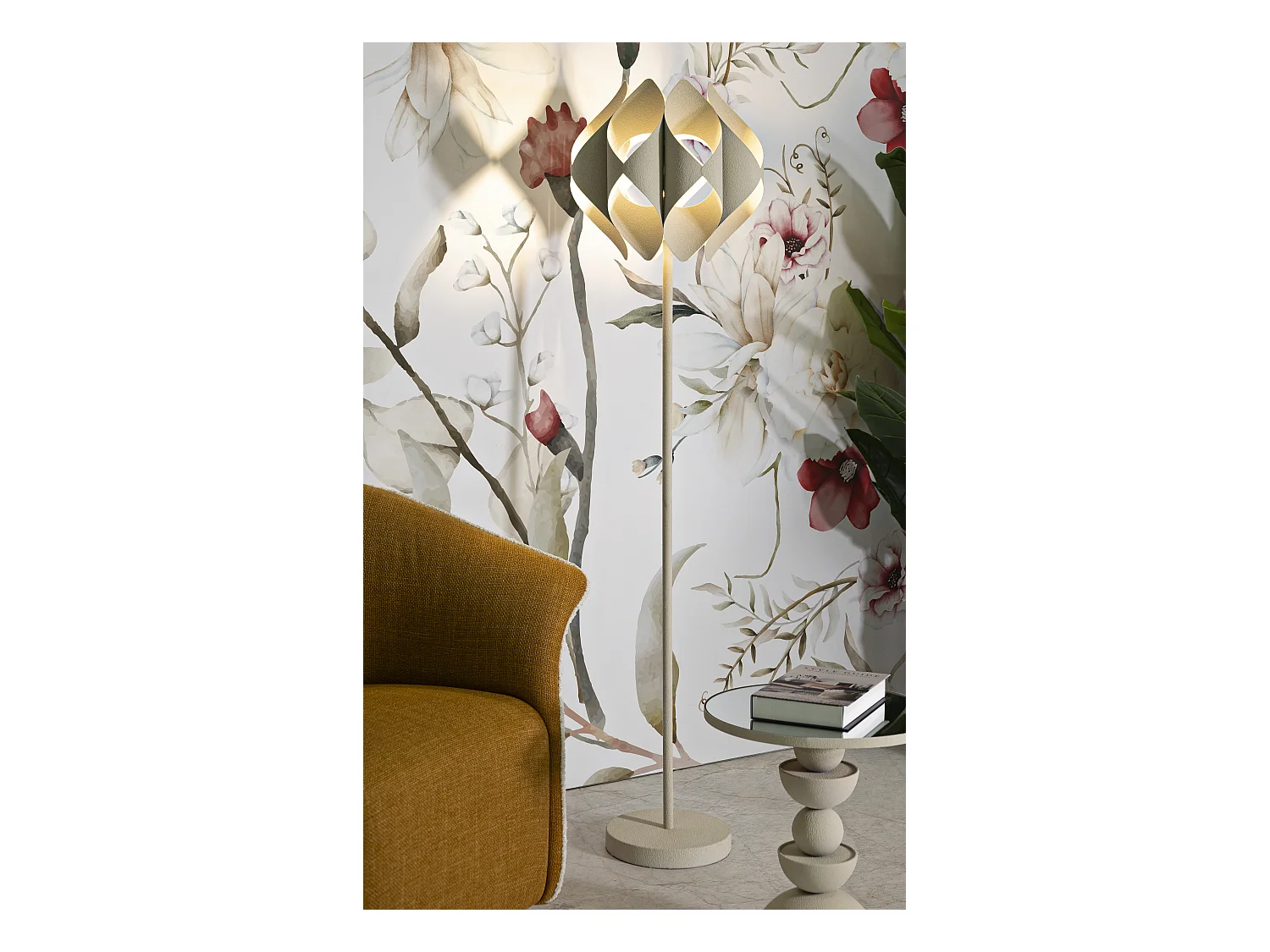 Lampadaire en métal crème cm 39,5x155