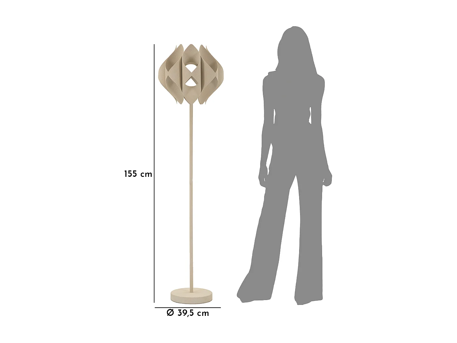 Lampadaire Design "Space" 155cm Crème