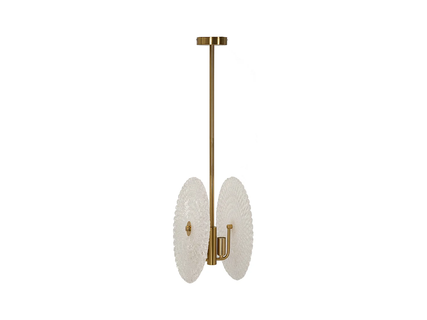Lampe Suspension en Verre "Circle" 35cm Blanc & Or