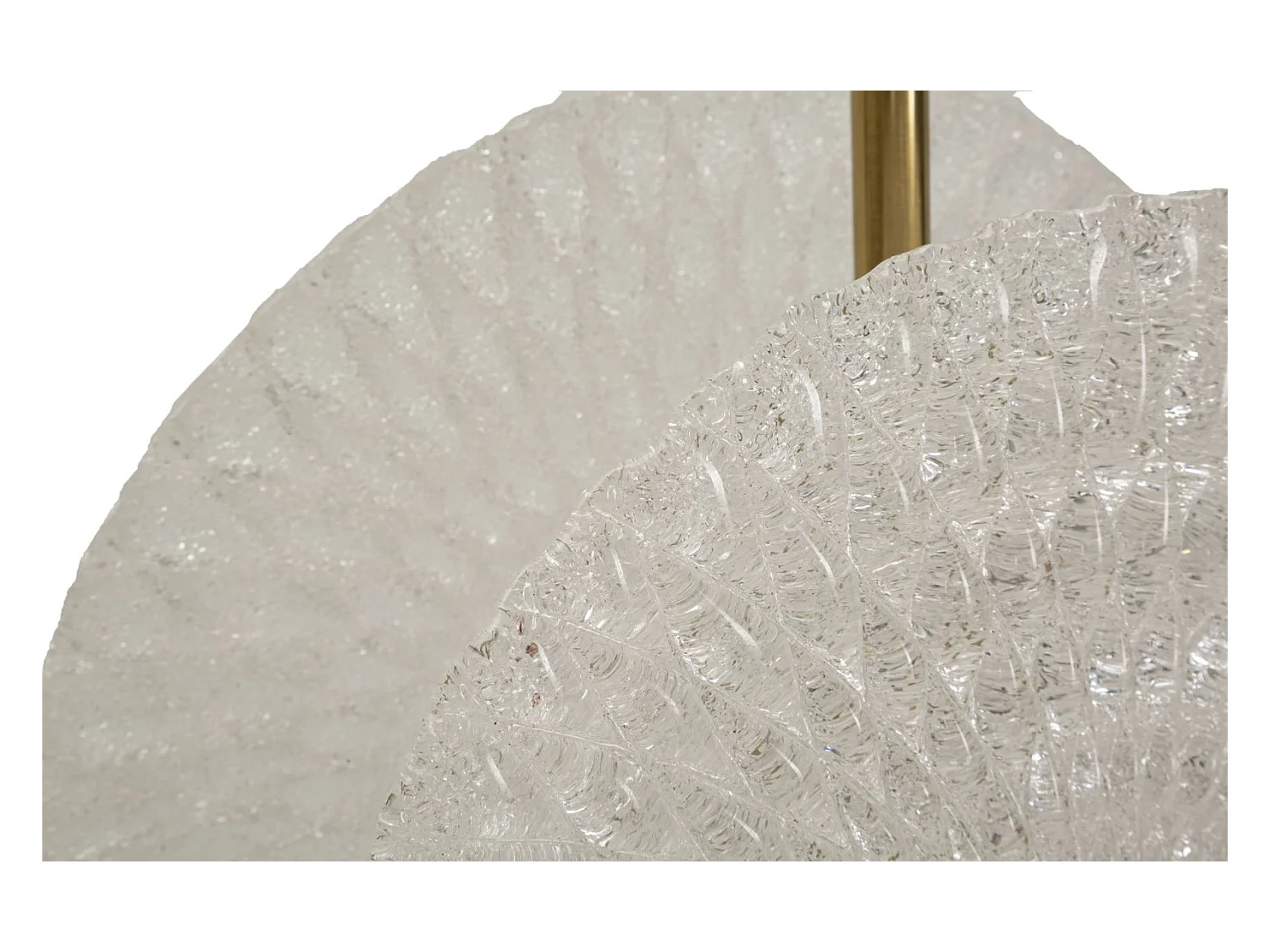 Lampe Suspension en Verre "Circle" 35cm Blanc & Or