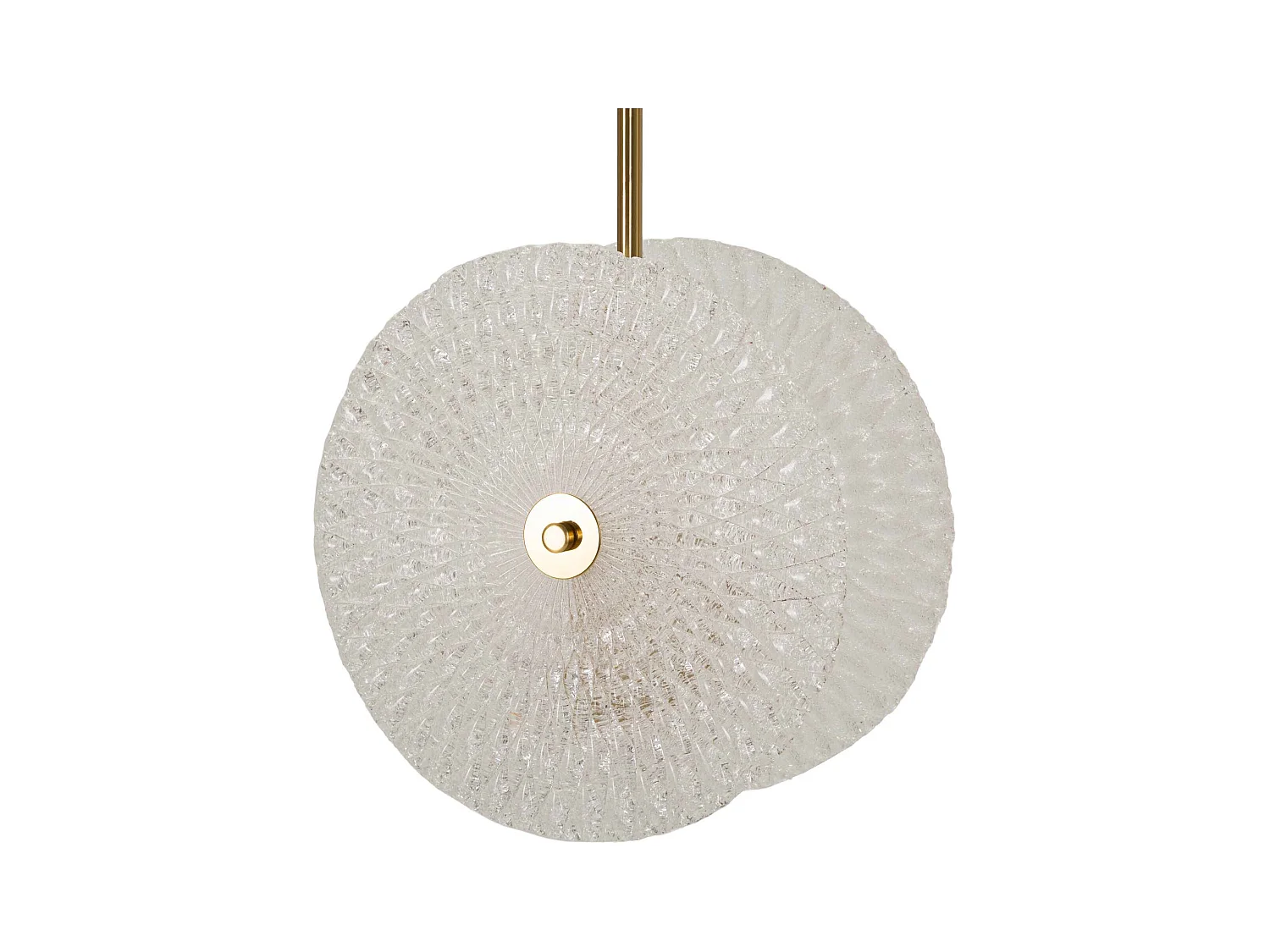 Lampe Suspension en Verre "Circle" 35cm Blanc & Or