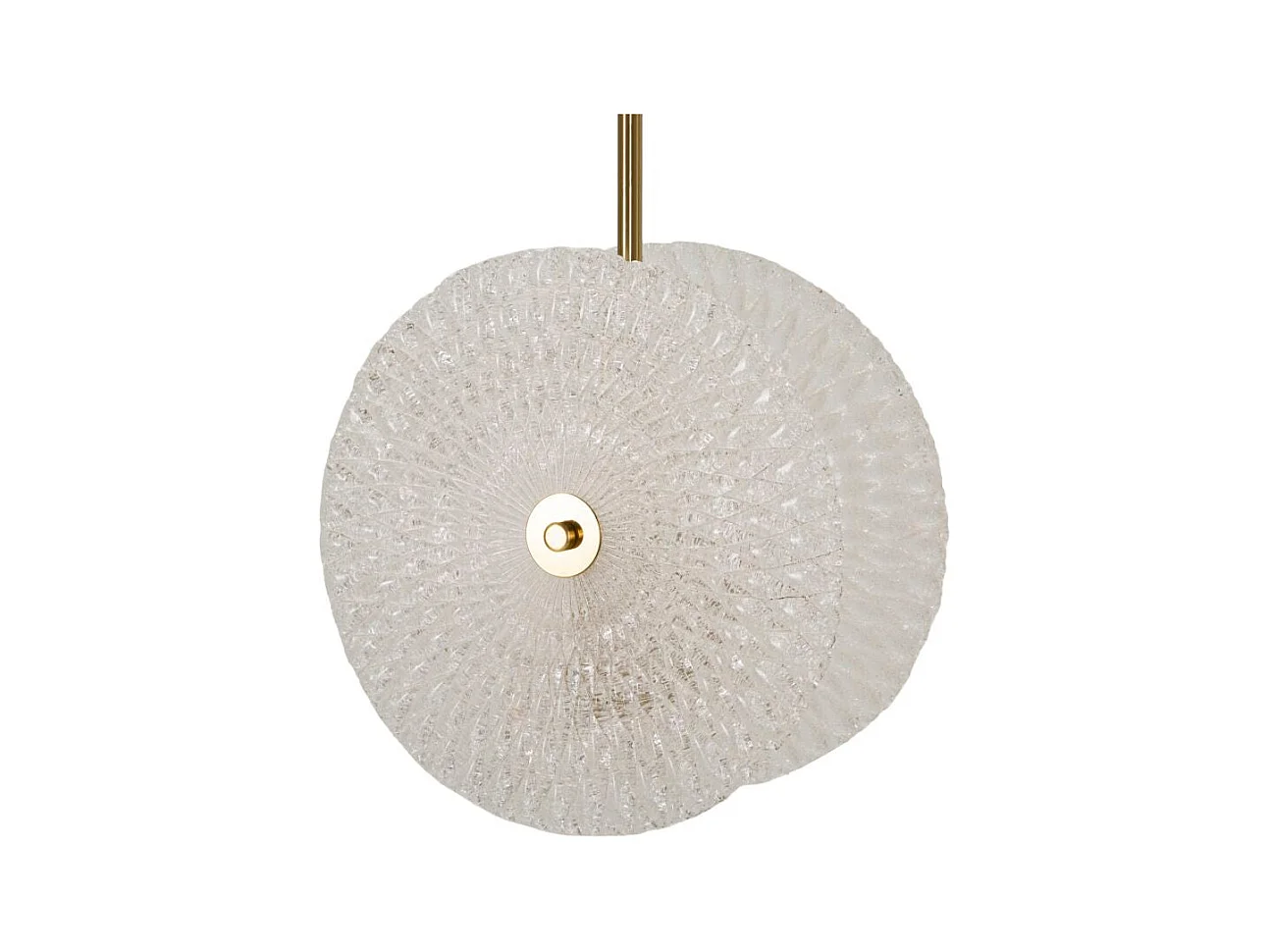 Lampe Suspension en Verre "Circle" 35cm Blanc & Or
