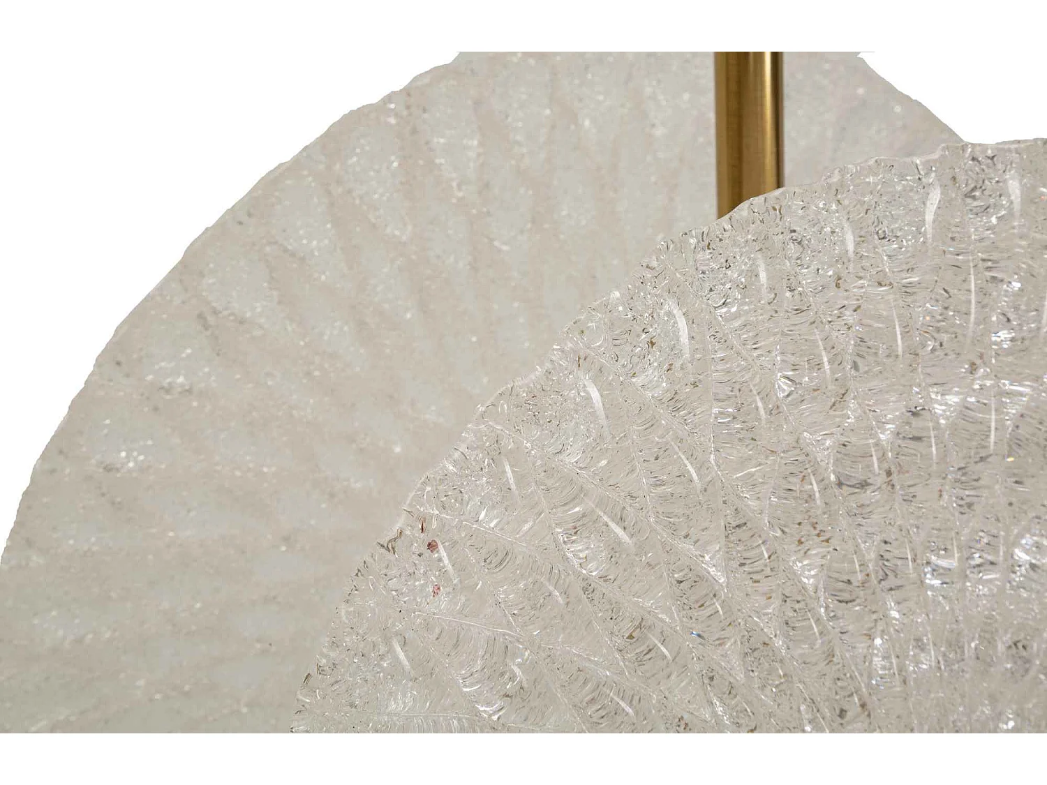 Lampe Suspension en Verre "Circle" 35cm Blanc & Or