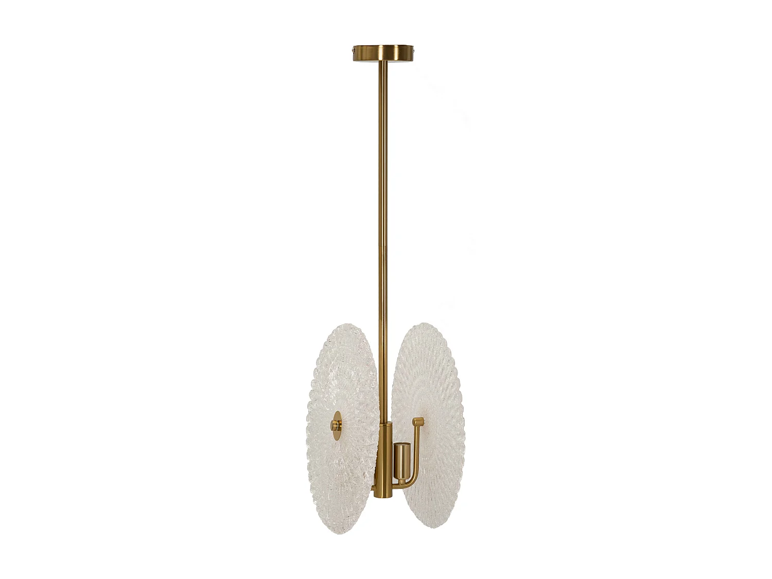 Lampe Suspension en Verre "Circle" 35cm Blanc & Or