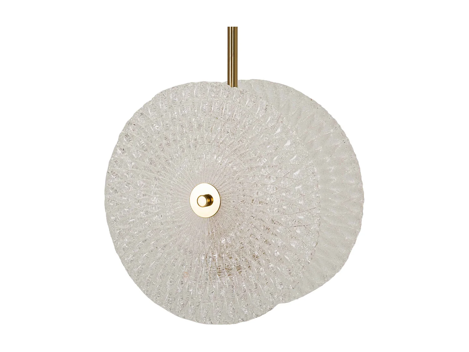 Lampe Suspension en Verre "Circle" 35cm Blanc & Or