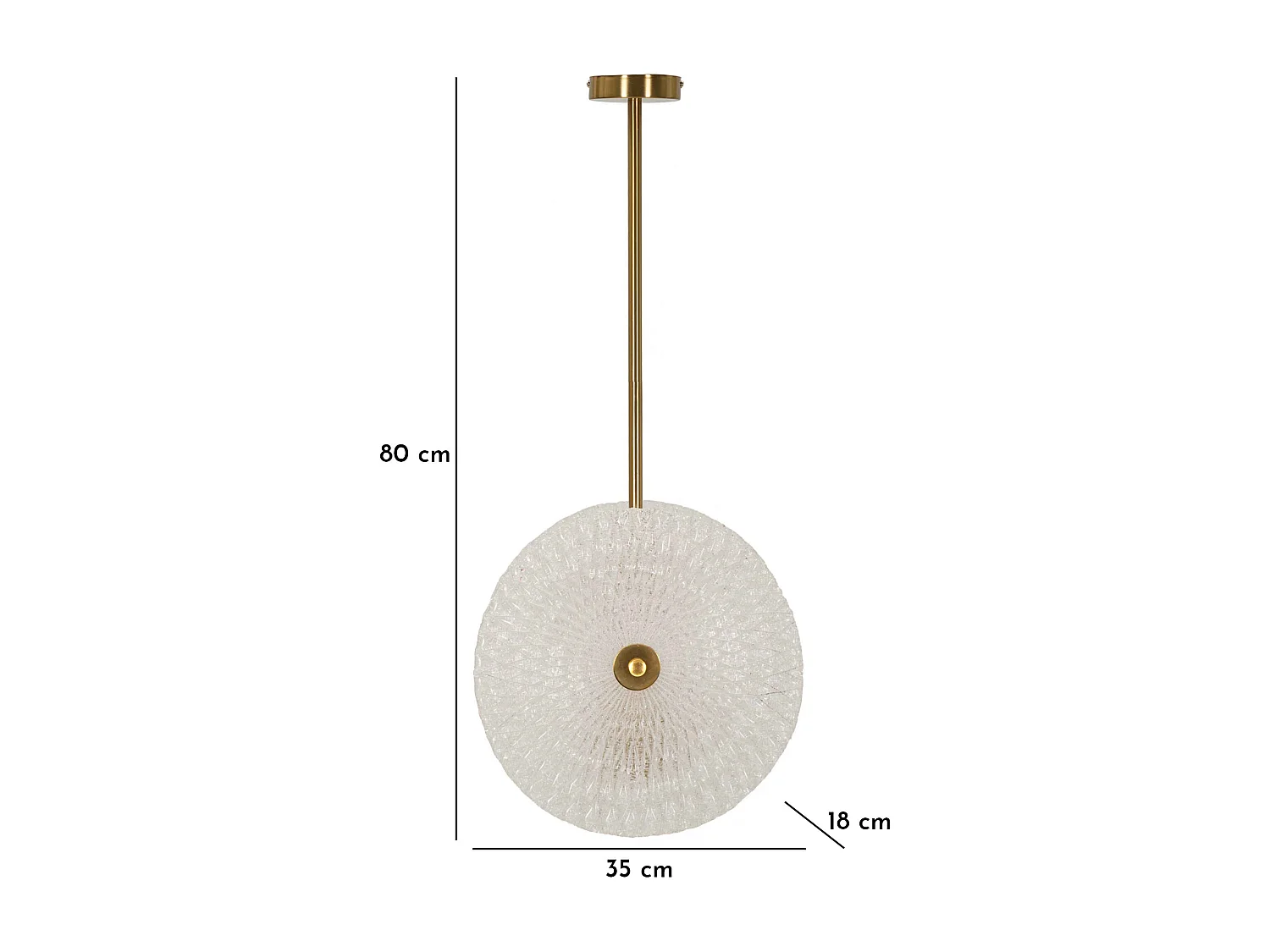 Lámpara de techo de metal dorado con pantallas de vidrio decorado Glass