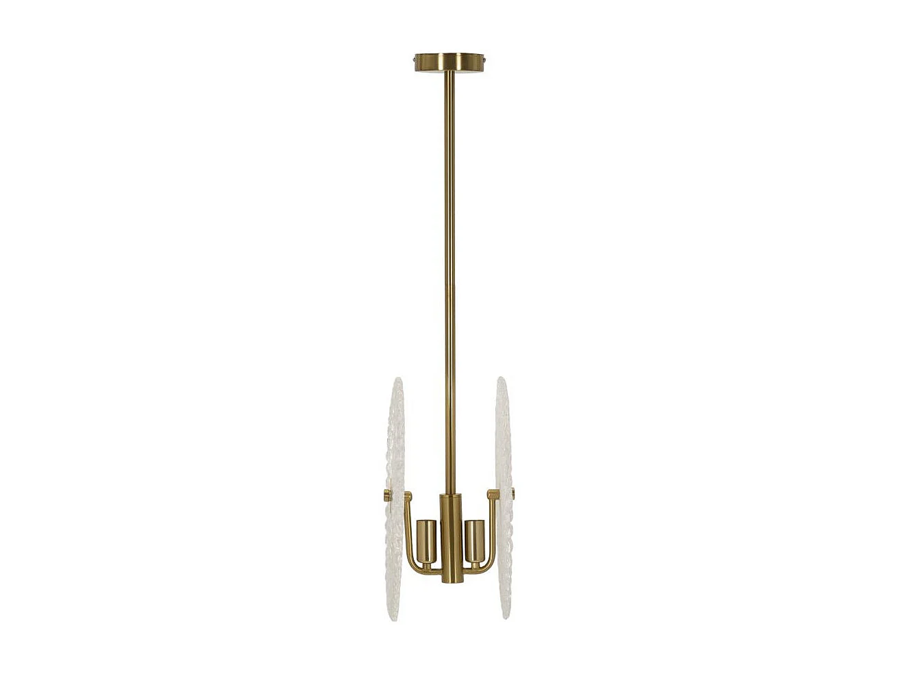 Lampe Suspension en Verre "Circle" 35cm Blanc & Or