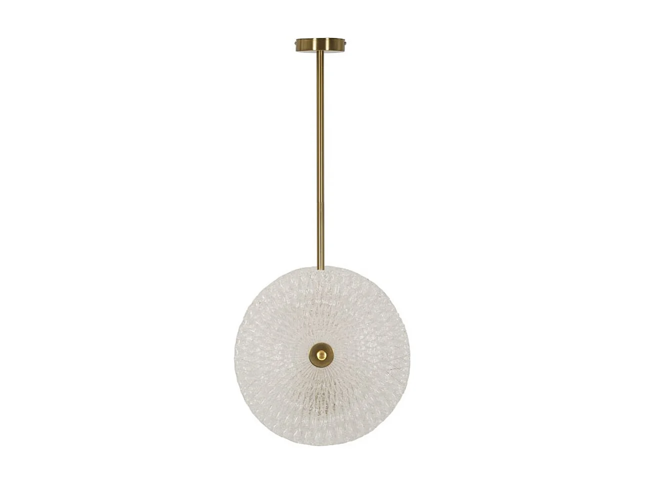 Lampe Suspension en Verre "Circle" 35cm Blanc & Or